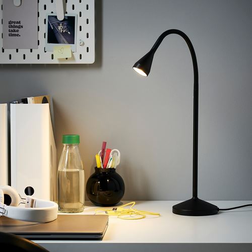 IKEA - NAVLINGE, LED'li çalışma lambası, siyah, 52 cm