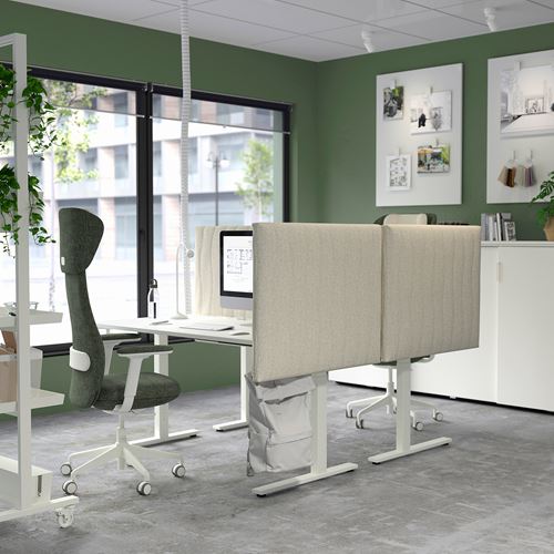 IKEA - GRÖNFJALL, office chair, letafors green-white