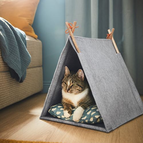 IKEA - UTSADD, cat house, grey-felt, 36x40x43 cm