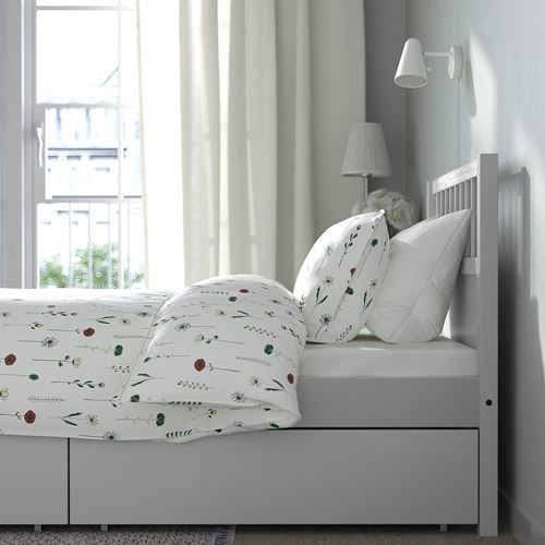 IKEA - SMYGA, single bed base, light grey, 90x200 cm