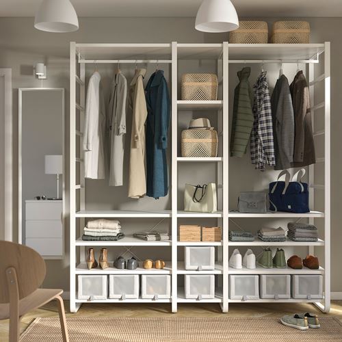 IKEA - ELVARLI, clothes storage, white, 205x55x216 cm