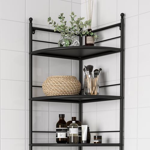 IKEA - FRÖSJÖN, shelving unit, black, 35x156 cm