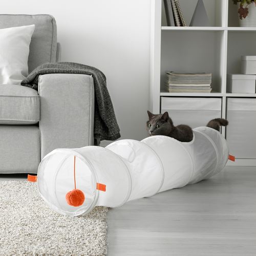 IKEA - UTSADD, cat tunnel, white/orange, 128x25 cm