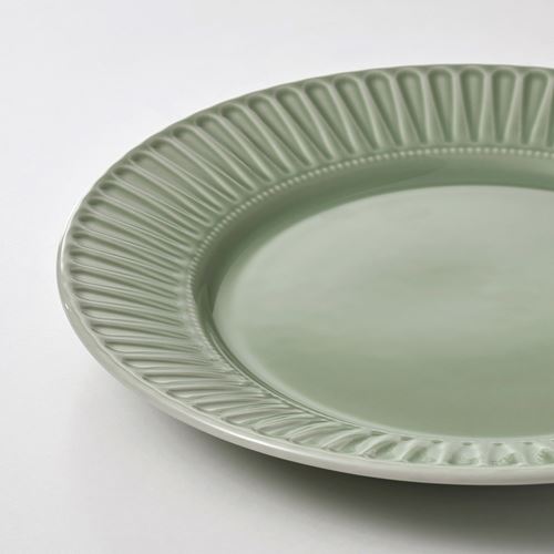 IKEA - STRIMMIG, plate set, pale grey-green, 27 cm