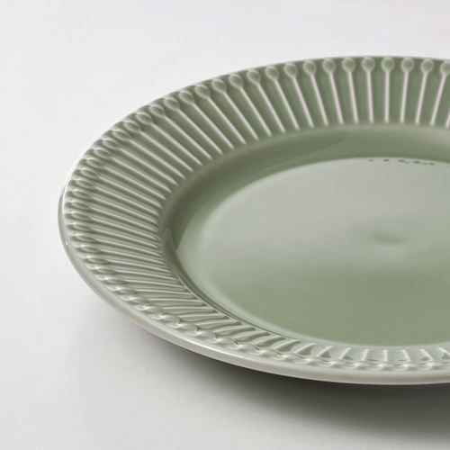 IKEA - STRIMMIG, side plate set, pale grey-green, 21 cm