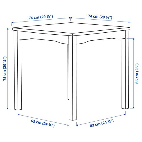 IKEA - HAUGA, kitchen table, grey, 74x74 cm