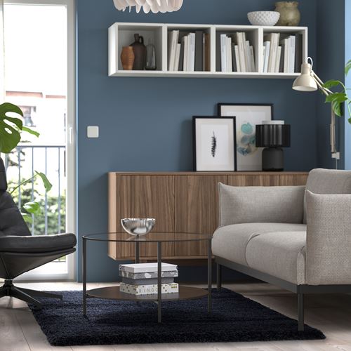 IKEA - VOLLERSLEV, large rug, dark blue, 133x195 cm