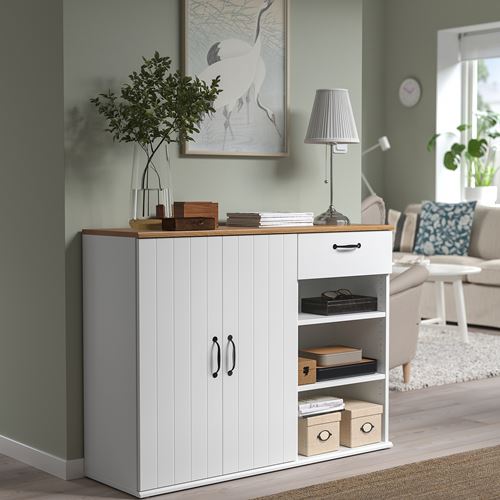 IKEA - SKRUVBY, cabinet with doors, white, 120x38x90 cm