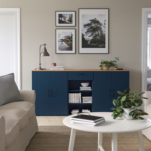 IKEA - SKRUVBY, console, blue/black, 190x90 cm