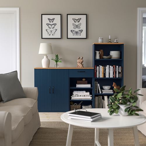 IKEA - SKRUVBY, storage combination, blue/black, 180x140 cm