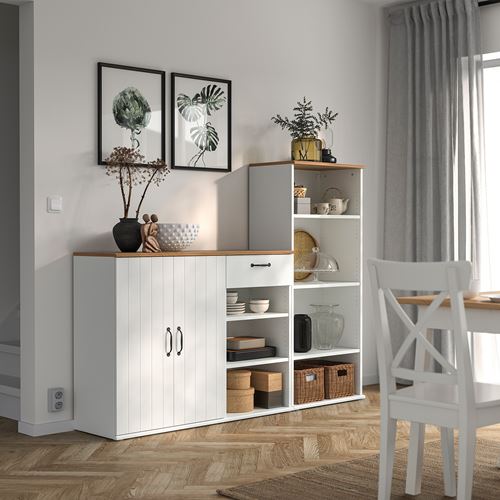 IKEA - SKRUVBY, storage combination, white, 180x140 cm