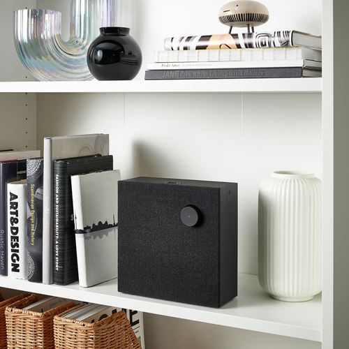 IKEA - VAPPEBY, front for bluetooth speaker, black, 20x20 cm