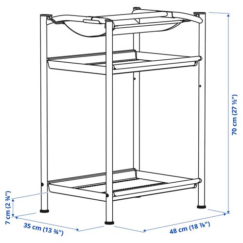 IKEA - SPAND, table leg with storage, white