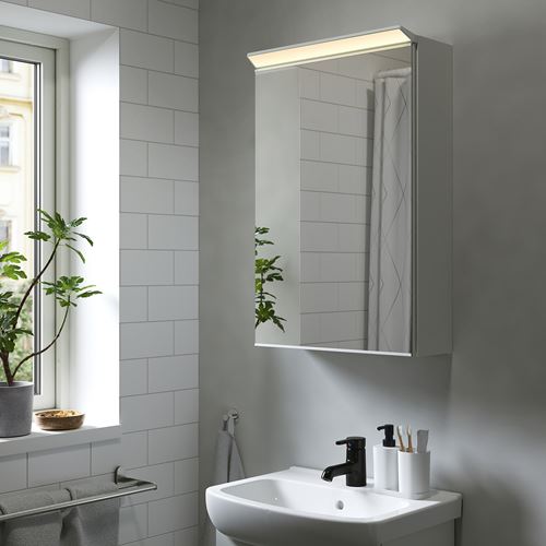 IKEA - TREASJÖN, banyo duvar dolabı, renksiz, 50x17x75 cm