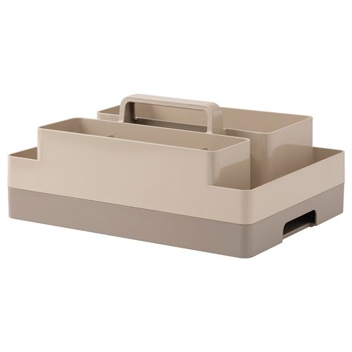 IKEA - KUGGIS, desktop organizer set, grey/beige, 26x35x16 cm