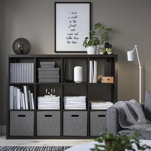 IKEA - BLADDRA, kutu, gri, 33x38x33 cm