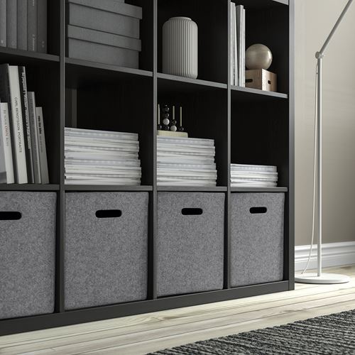 IKEA - BLADDRA, kutu, gri, 33x38x33 cm