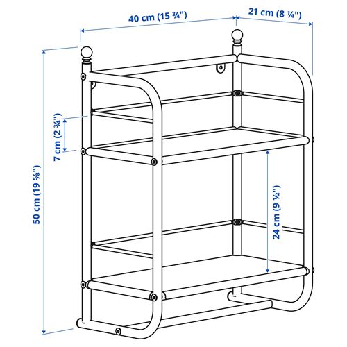 IKEA - FRÖSJÖN, wall shelf, black, 40x51 cm