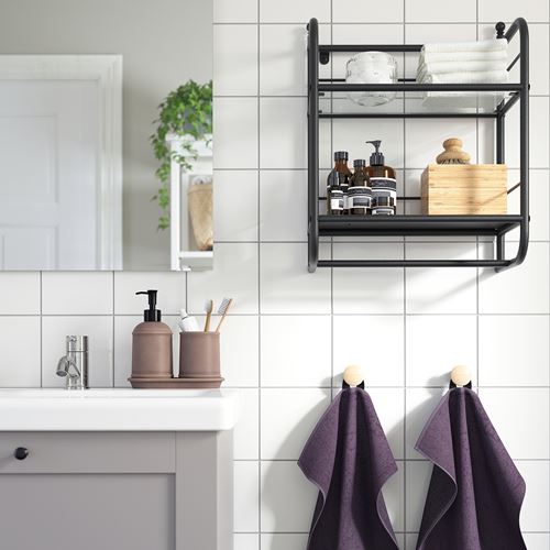 IKEA - FRÖSJÖN, wall shelf, black, 40x51 cm