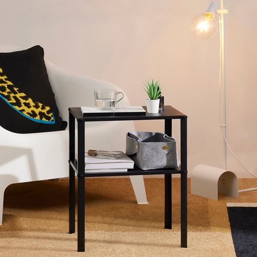 IKEA - KNARREVIK, bedside table, black, 42x34 cm