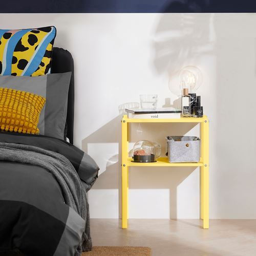 IKEA - KNARREVIK, bedside table, high-gloss yellow, 42x34 cm