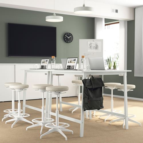 IKEA - MITTZON, desk, white, 140x108x105 cm