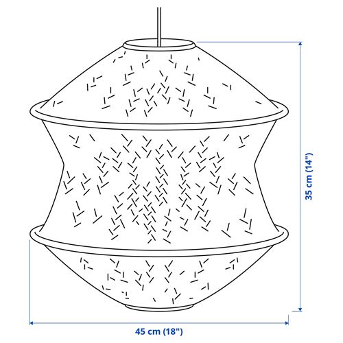 IKEA - BLASTANG, sarkıt lamba abajur başlığı, natürel, 45 cm