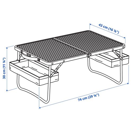 IKEA - STRANDÖN, katlanabilir masa, mavi, 74x43x30 cm