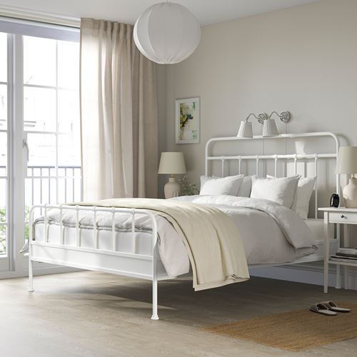 IKEA - STJARNÖ/LURÖY, double bed, white, 160x200 cm