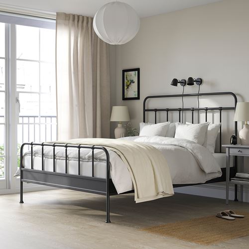 IKEA - STJARNÖ, double bed, anthracite, 160x200 cm