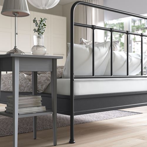 IKEA - STJARNÖ, double bed, anthracite, 140x200 cm