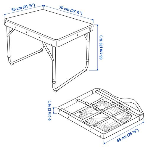 IKEA - STRANDÖN, folding table and stool set, blue