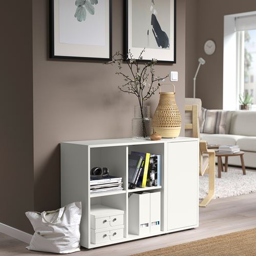 IKEA - EKET, door cabinet combination, white, 105x35x72 cm