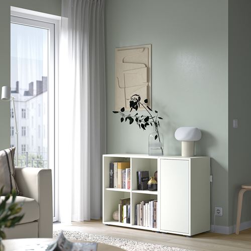 IKEA - EKET, door cabinet combination, white, 105x35x72 cm