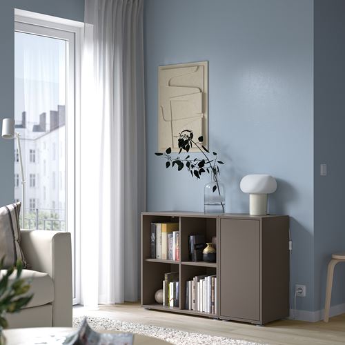 IKEA - EKET, door cabinet combination, dark grey, 105x35x72 cm