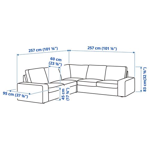 IKEA - KIVIK, 4-seat corner sofa, tibbleby beige/grey