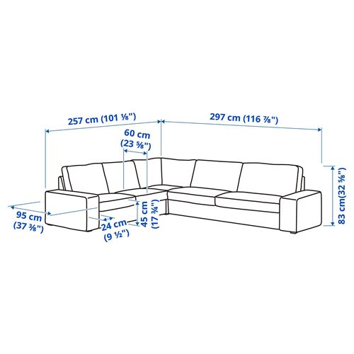 IKEA - KIVIK, 5'li köşe kanepe, tresund antrasit