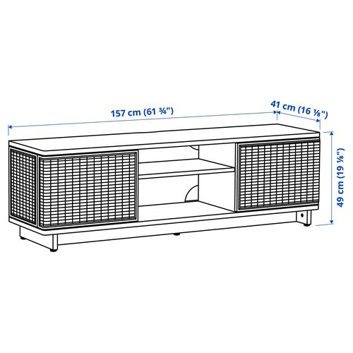 IKEA - FRYKSAS, tv sehpası, rattan, 157x41x49 cm