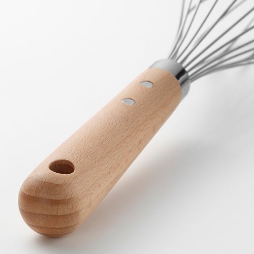 IKEA - VARDAGEN, whisk, stainless steel/beech, 30 cm