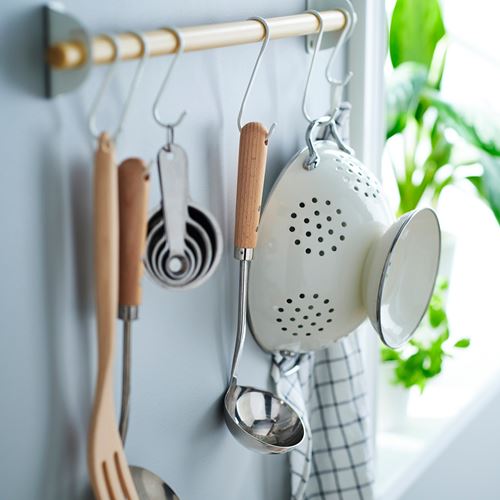 IKEA - VARDAGEN, kepçe, paslanmaz çelik-kayın, 33 cm