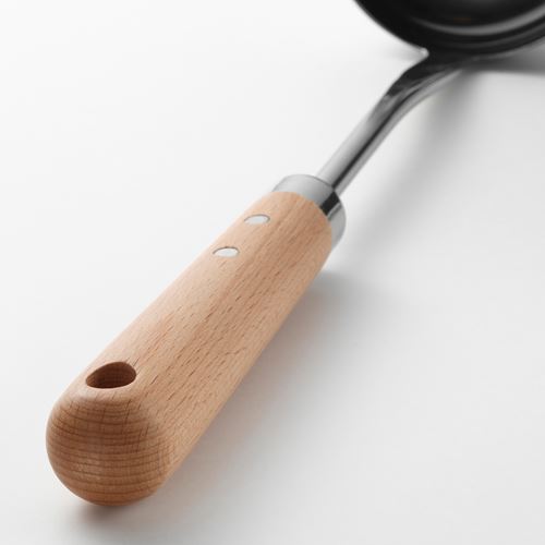 IKEA - VARDAGEN, kepçe, paslanmaz çelik-kayın, 33 cm