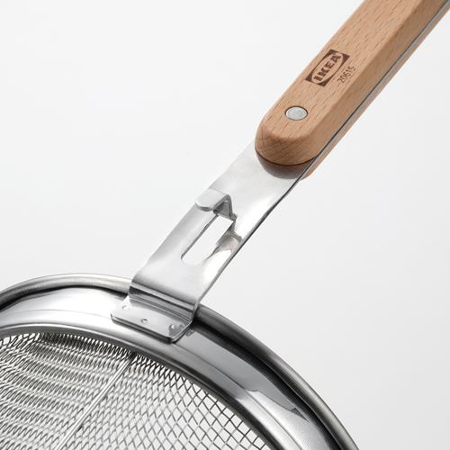 IKEA - VARDAGEN, noodle strainer, stainless steel/beech, 30 cm