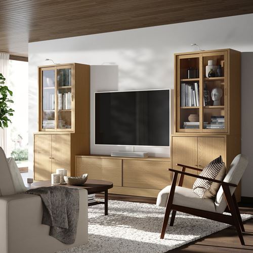 IKEA - TONSTAD, tv storage unit, oak veneer, 342x47x201 cm
