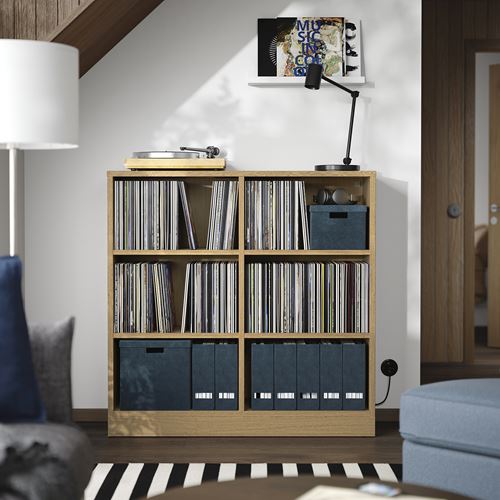 IKEA - TONSTAD, Open Shelving Unit, oak veneer, 121x37x120 cm