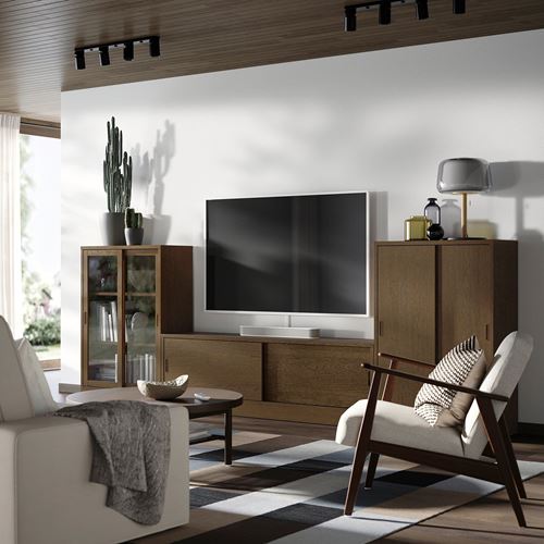 IKEA - TONSTAD, tv ünitesi, kahverengi meşe kaplama, 342x37x120 cm