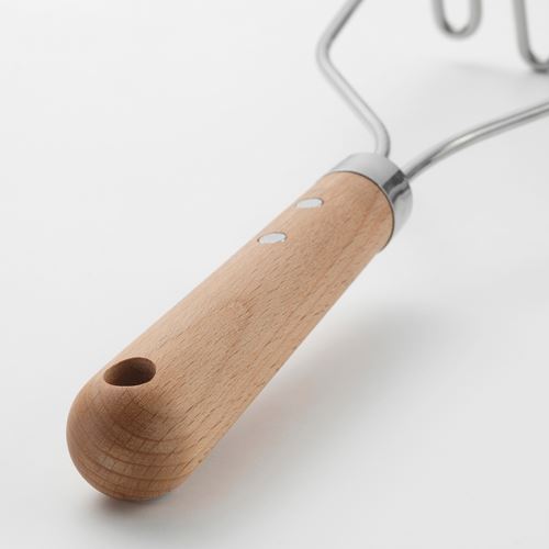 IKEA - VARDAGEN, potato masher, stainless steel/beech, 30 cm
