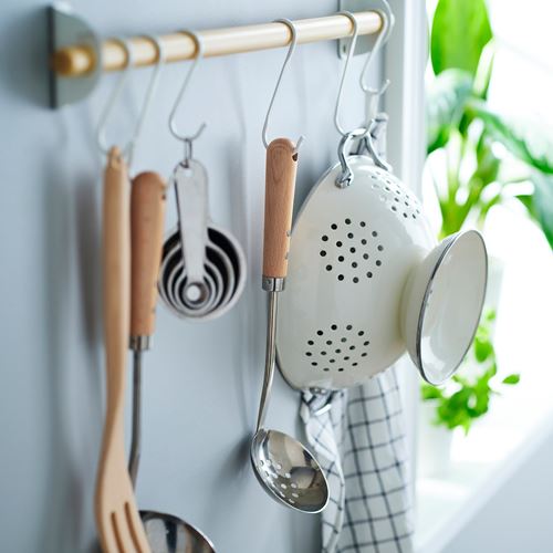 IKEA - VARDAGEN, skimmer, stainless steel/beech, 32 cm