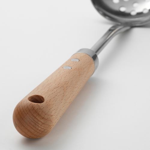 IKEA - VARDAGEN, skimmer, stainless steel/beech, 32 cm