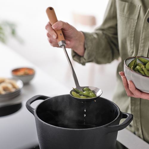 IKEA - VARDAGEN, skimmer, stainless steel/beech, 32 cm
