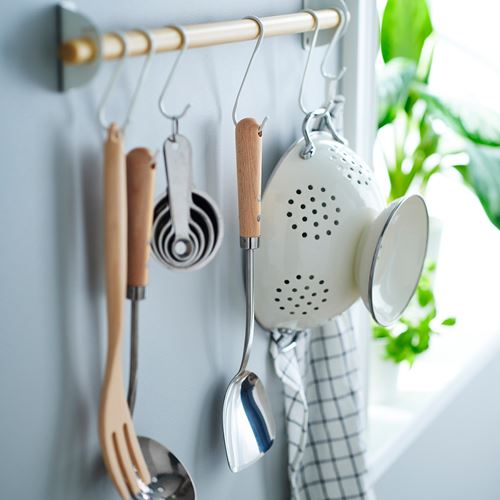 IKEA - VARDAGEN, wok spatula, stainless steel/beech, 36 cm